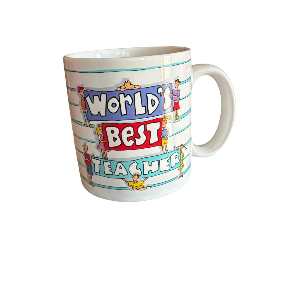 Russ Berrie Coffee Mug Unisex OS White Excellent Worlds Best Teacher Vintage